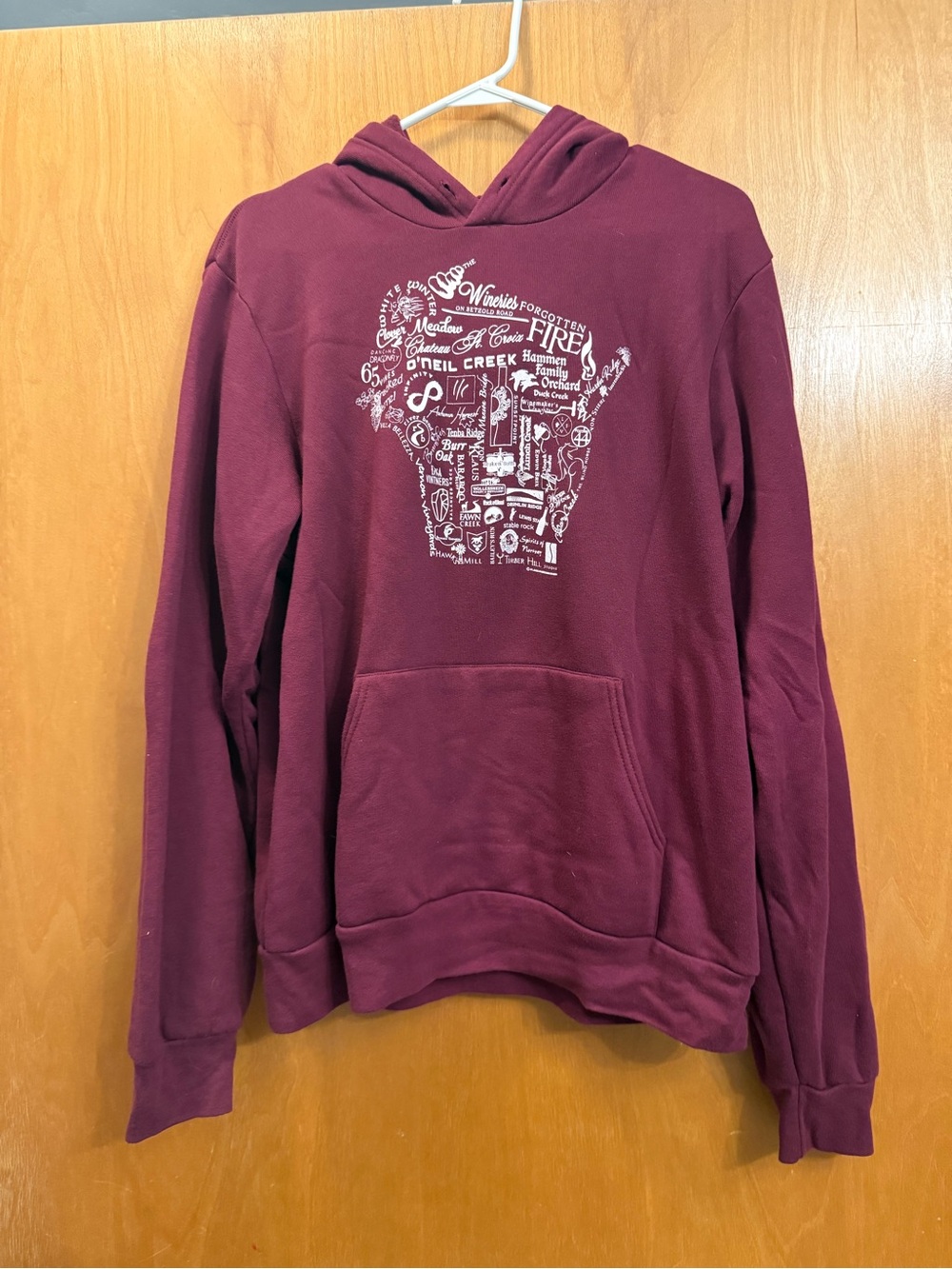 Women’s Wisconsin Maroon Hooded Sweatshirt with White Graphic